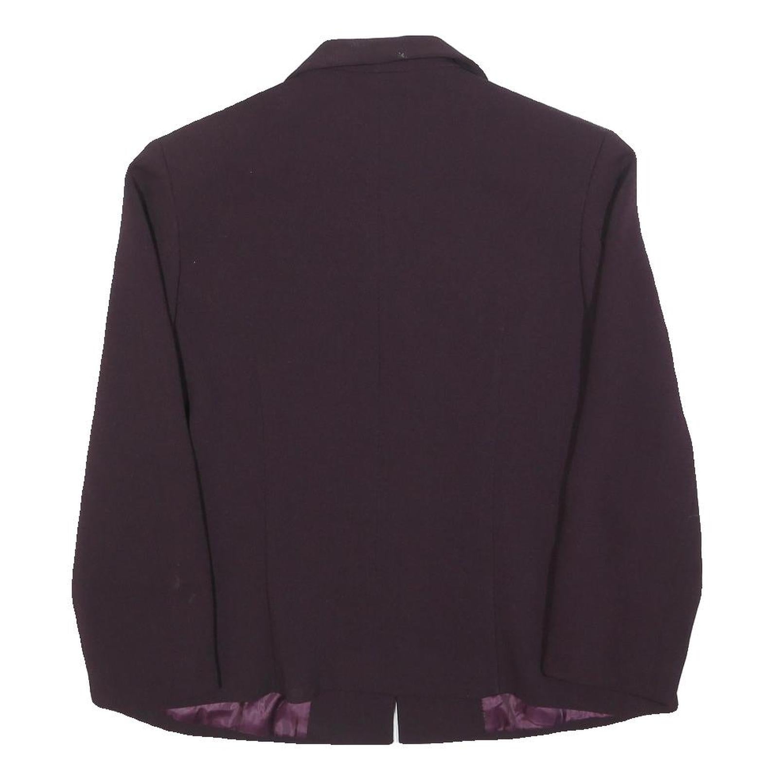 JANET Womens Purple Jacket M Woven Button Closure Classic Tailored
