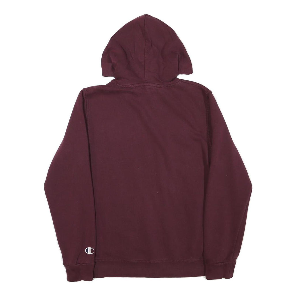 CHAMPION Mens Maroon & Grey Hoodie M Cotton Blend Pullover Drawstring Hood