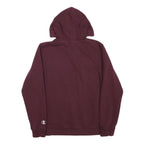 CHAMPION Mens Maroon & Grey Hoodie M Cotton Blend Pullover Drawstring Hood