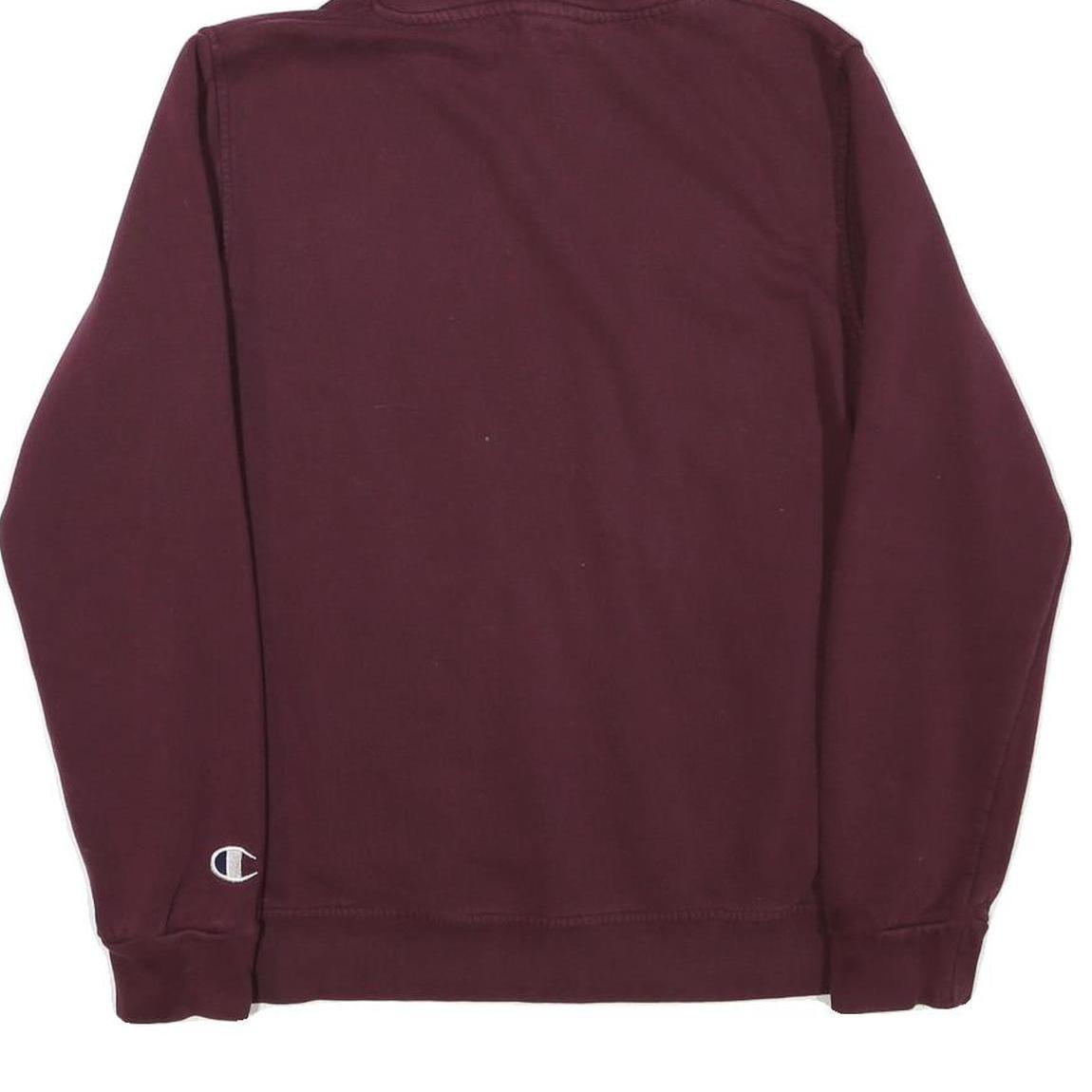 CHAMPION Mens Maroon & Grey Hoodie M Cotton Blend Pullover Drawstring Hood