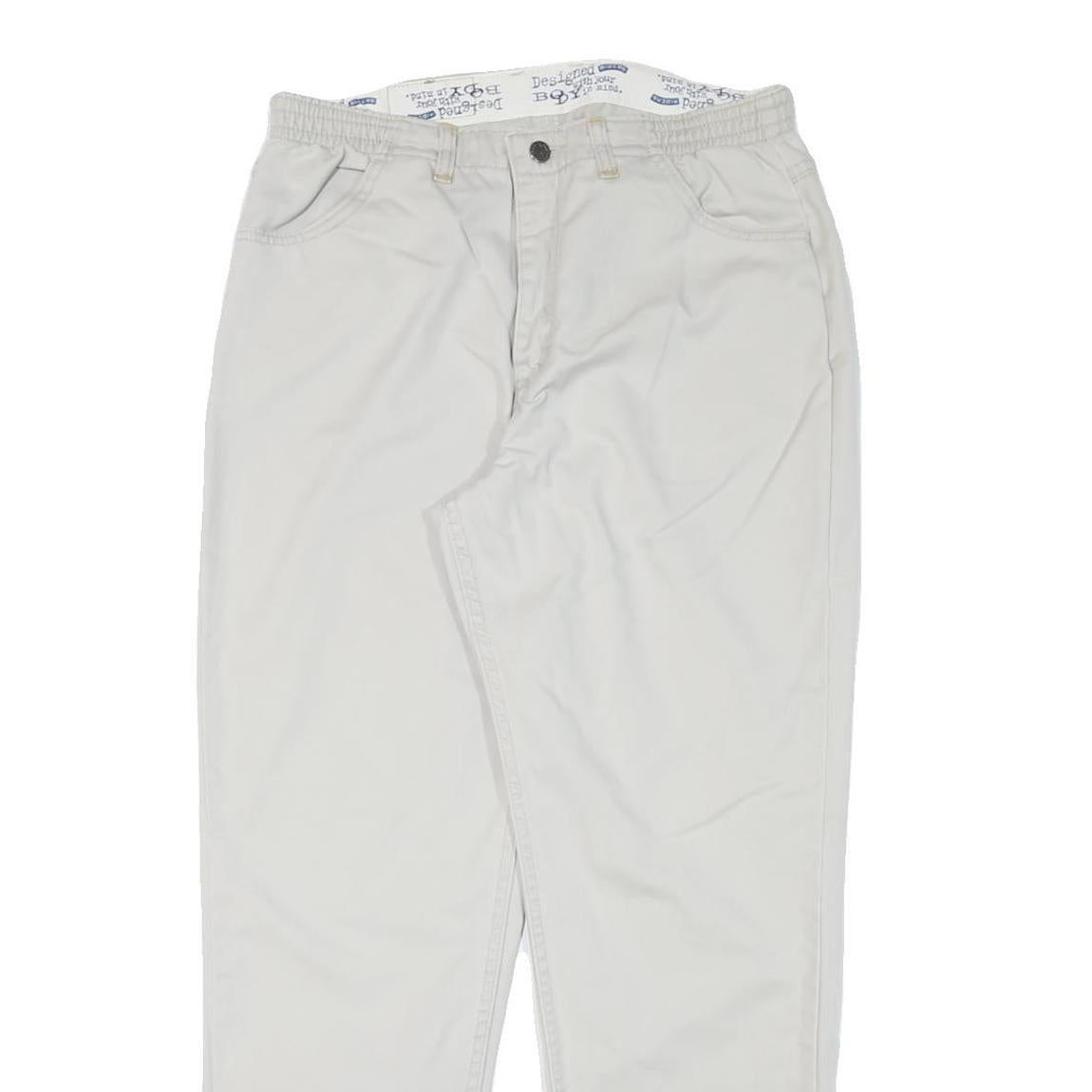 RIDERS Womens Cotton Blend White Relaxed Straight Trousers W32 L29 Casual