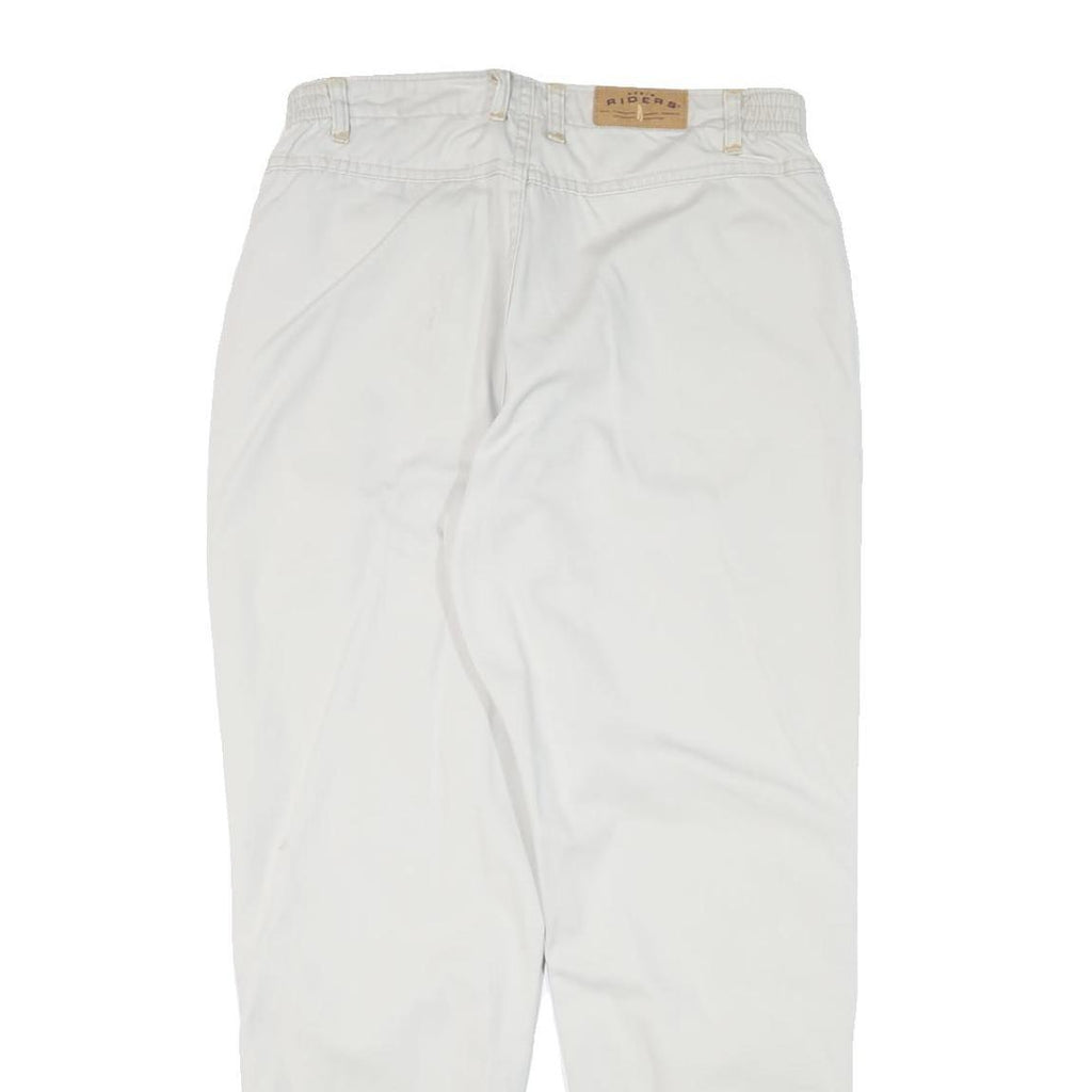 RIDERS Womens Cotton Blend White Relaxed Straight Trousers W32 L29 Casual