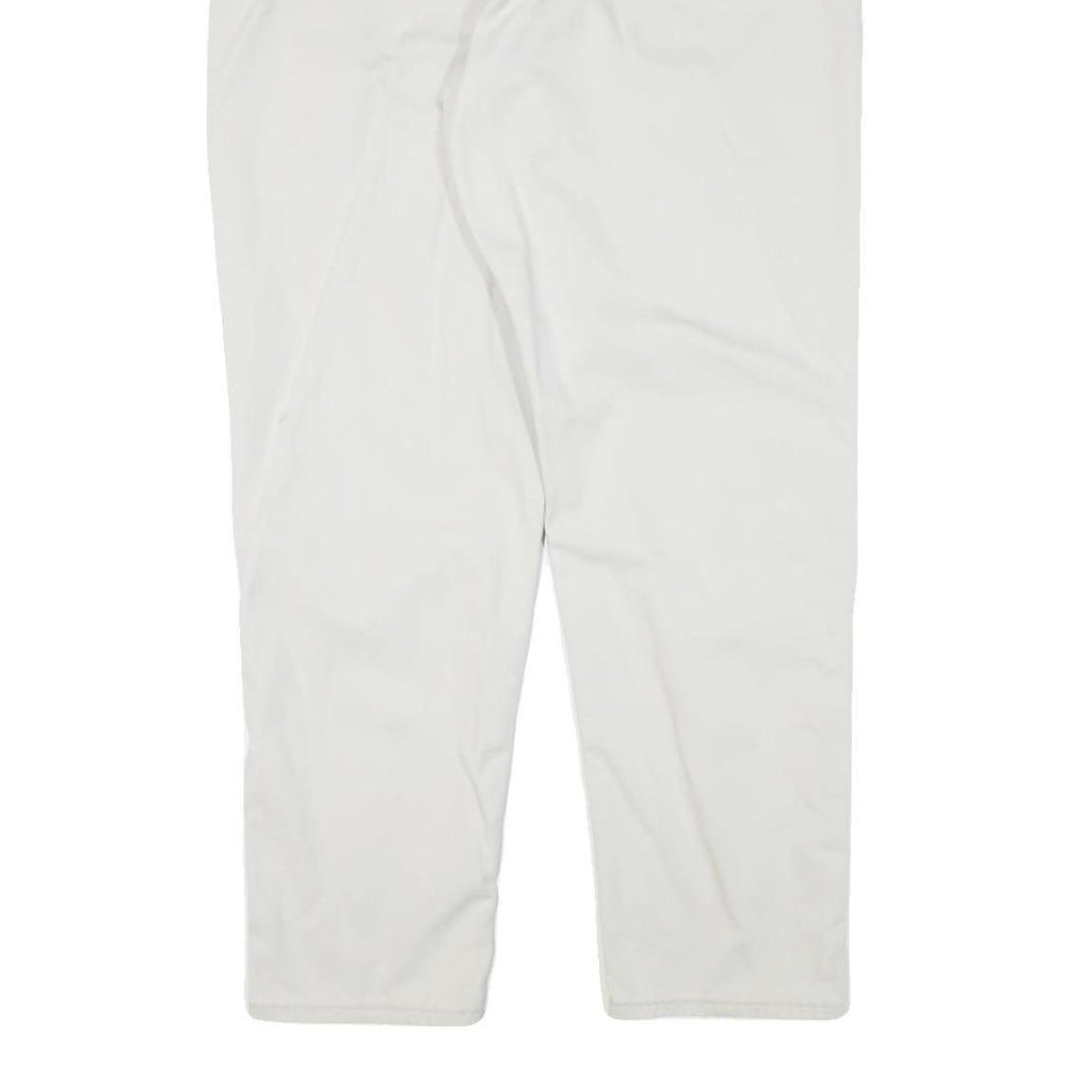 RIDERS Womens Cotton Blend White Relaxed Straight Trousers W32 L29 Casual