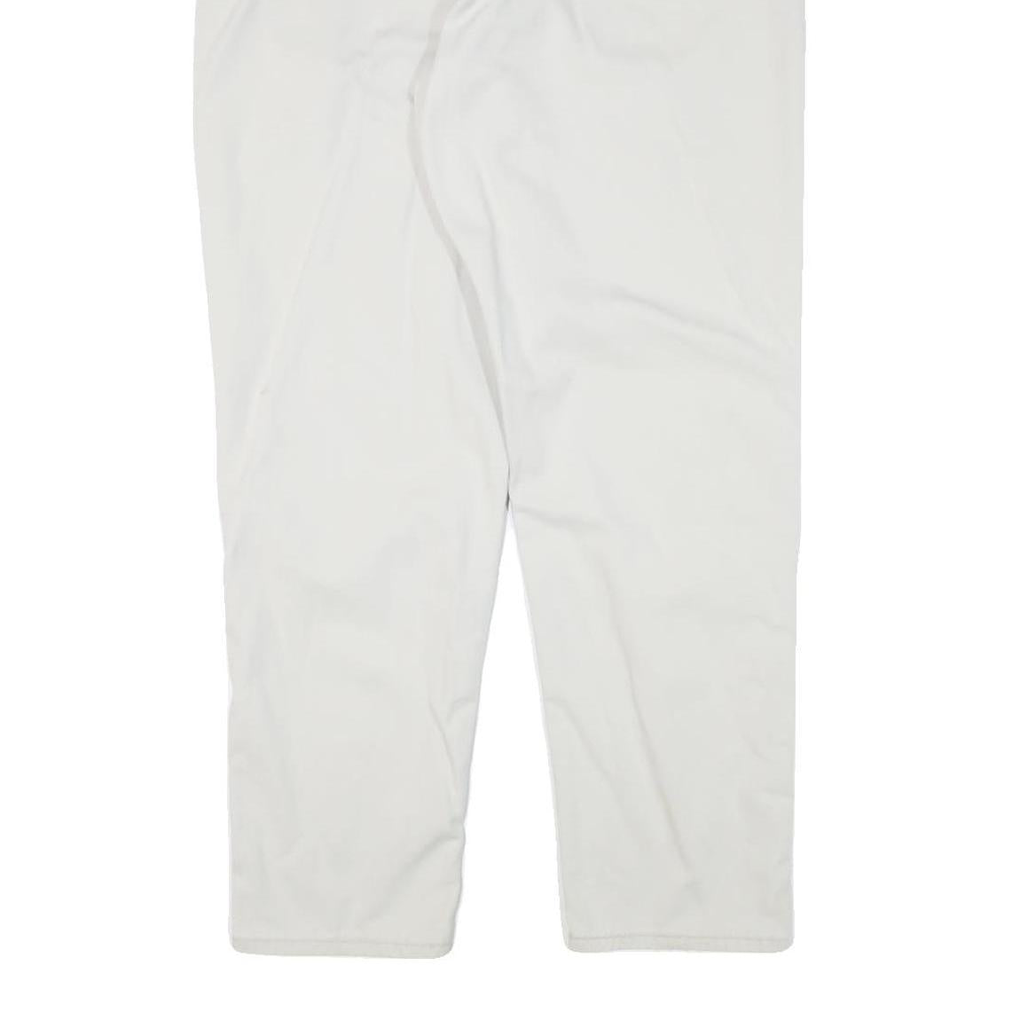 RIDERS Womens Cotton Blend White Relaxed Straight Trousers W32 L29 Casual