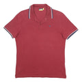 DIADORA Mens Red Polo Shirt L Cotton Short Sleeve Classic Fit Soft Comfort