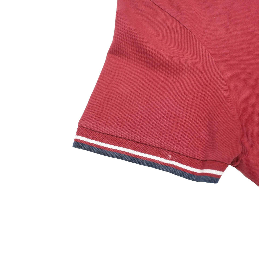 DIADORA Mens Red Polo Shirt L Cotton Short Sleeve Classic Fit Soft Comfort