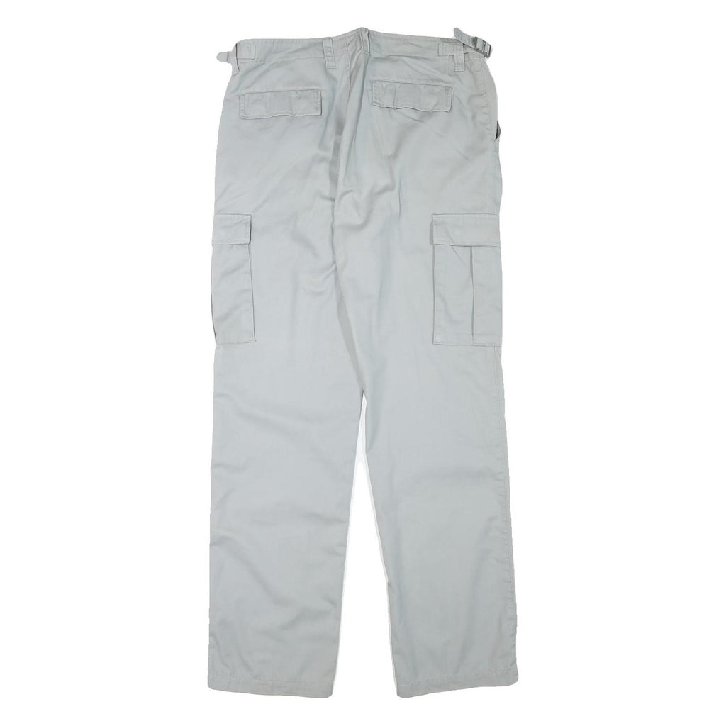 TEDDYS Mens Regular Cotton Blend Light Grey Work Cargo Trousers W33 L32