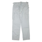 TEDDYS Mens Regular Cotton Blend Light Grey Work Cargo Trousers W33 L32