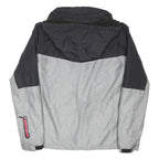 TRESPASS Mens Grey & Black Outdoor Jacket M Polyester Blend Zip Hooded