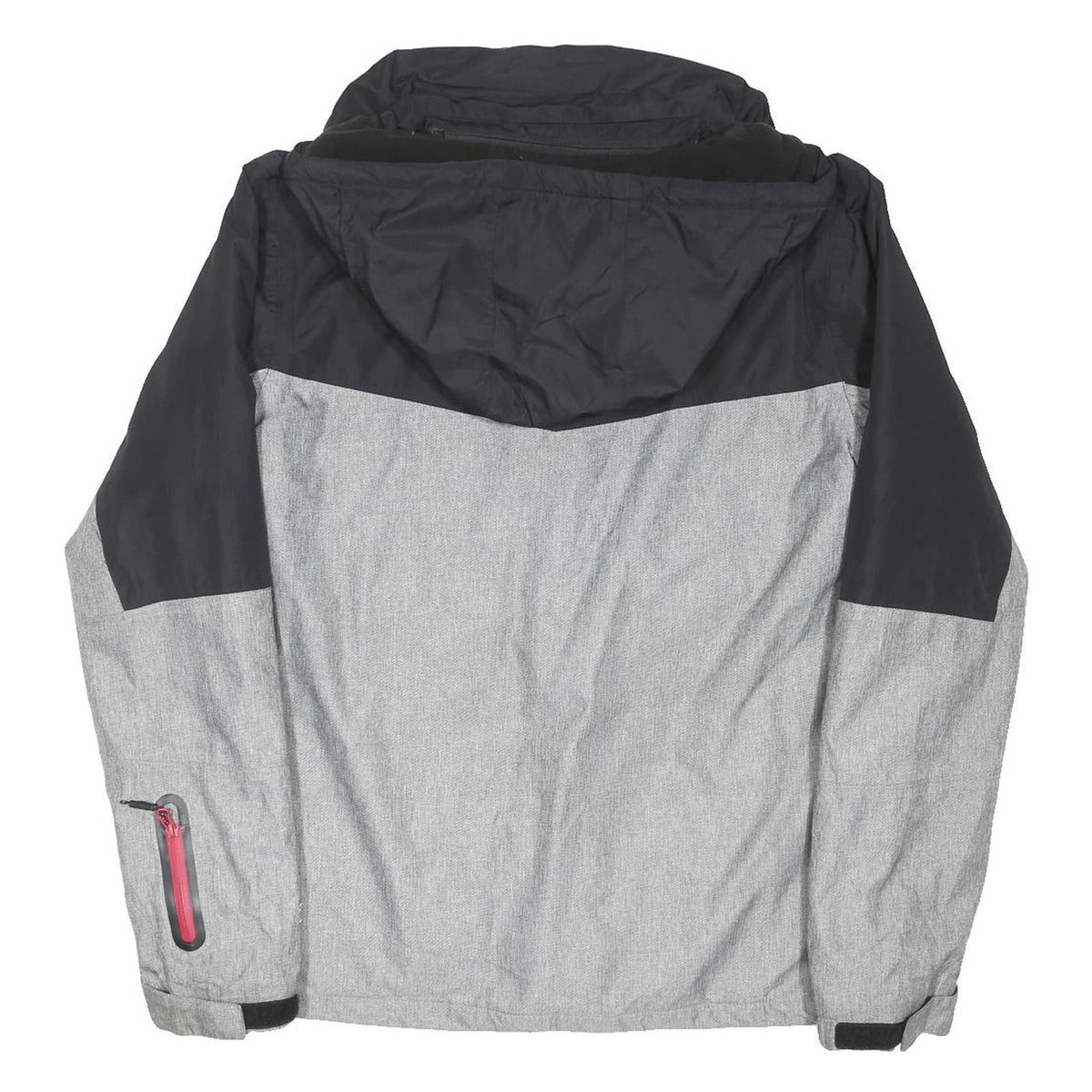 TRESPASS Mens Grey & Black Outdoor Jacket M Polyester Blend Zip Hooded