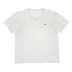 LACOSTE Mens White Short Sleeve Crew Neck Cotton Blend T-Shirt M Classic Fit