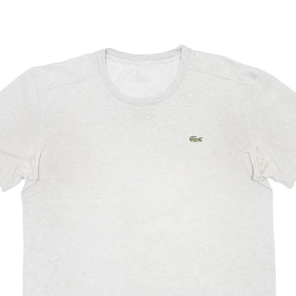 LACOSTE Mens White Short Sleeve Crew Neck Cotton Blend T-Shirt M Classic Fit