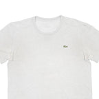 LACOSTE Mens White Short Sleeve Crew Neck Cotton Blend T-Shirt M Classic Fit