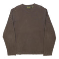 TIMBERLAND Mens Brown Long Sleeve V-Neck Plain T-Shirt L Cotton Jersey Casual