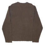 TIMBERLAND Mens Brown Long Sleeve V-Neck Plain T-Shirt L Cotton Jersey Casual