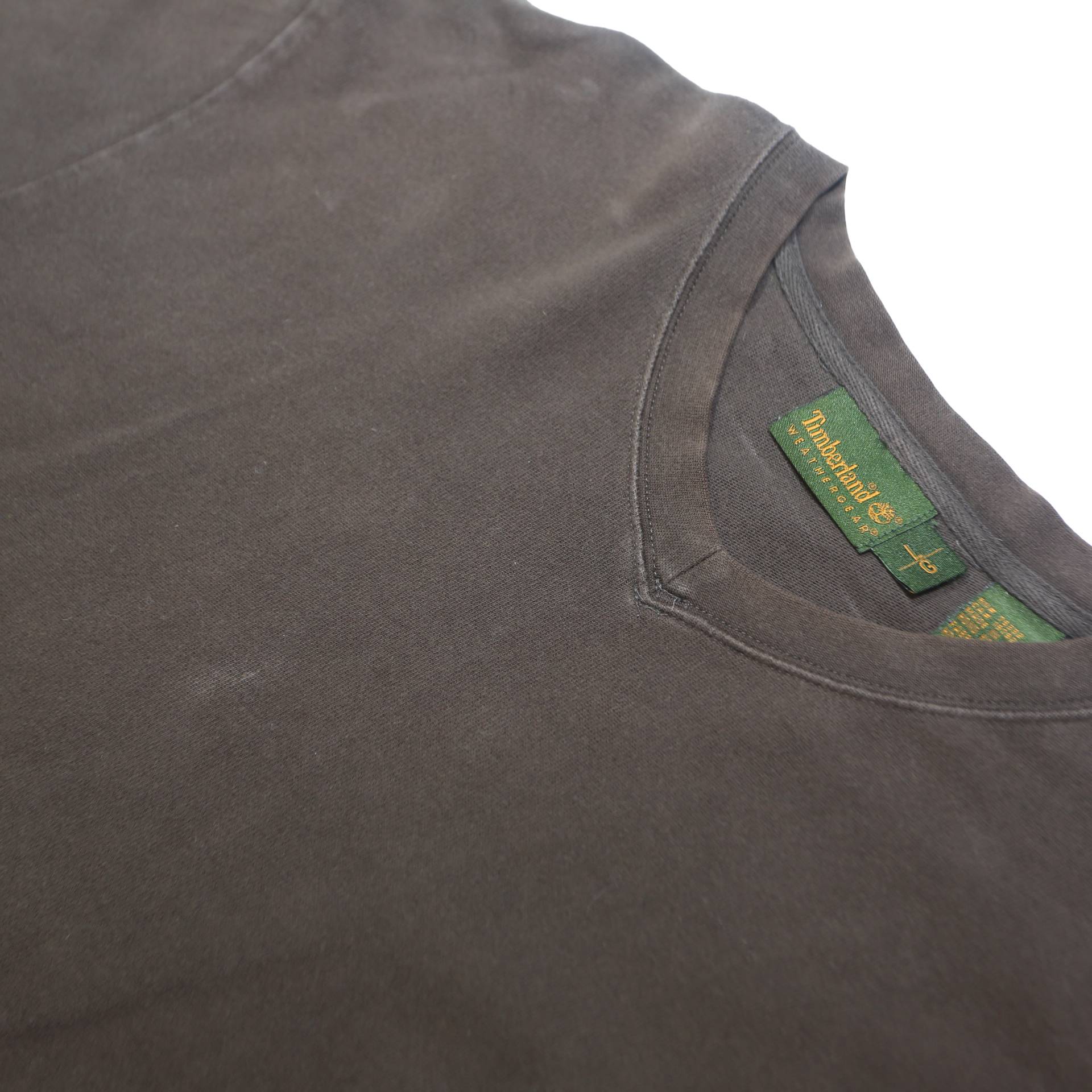 TIMBERLAND Mens Brown Long Sleeve V-Neck Plain T-Shirt L Cotton Jersey Casual