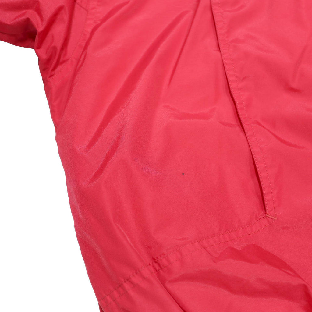 COLUMBIA Mens Red & Grey Colourblock Nylon Windbreaker Jacket L Stand-Up Collar