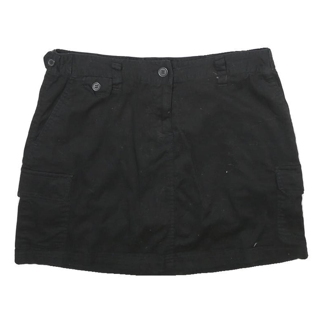 RICKI'S Womens Black Cargo Mini Cotton Blend Skort UK 10 Button Closure Utility