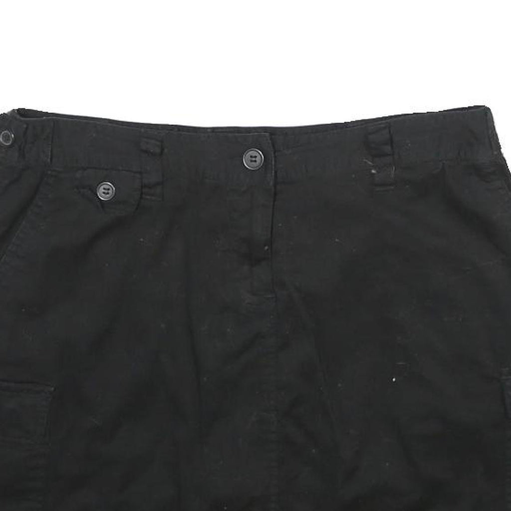 RICKI'S Womens Black Cargo Mini Cotton Blend Skort UK 10 Button Closure Utility