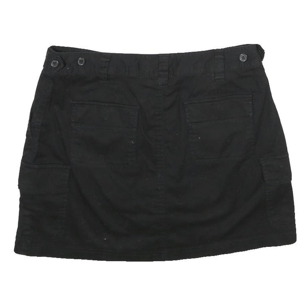 RICKI'S Womens Black Cargo Mini Cotton Blend Skort UK 10 Button Closure Utility