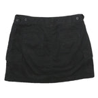 RICKI'S Womens Black Cargo Mini Cotton Blend Skort UK 10 Button Closure Utility