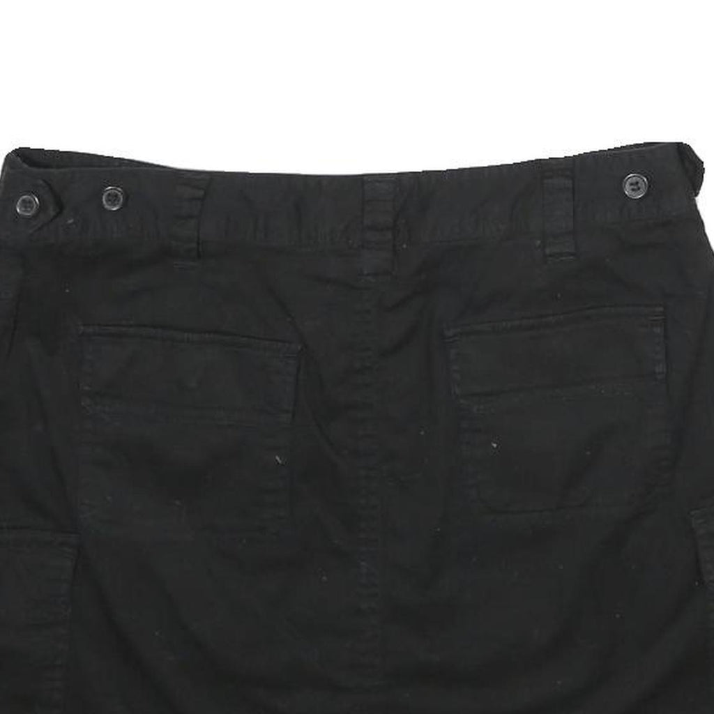 RICKI'S Womens Black Cargo Mini Cotton Blend Skort UK 10 Button Closure Utility