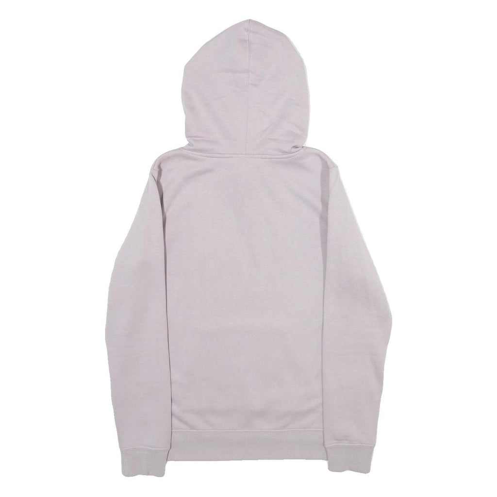 REEBOK Womens Grey Hoodie S Cotton Blend Pullover Drawstring Hood Pocket