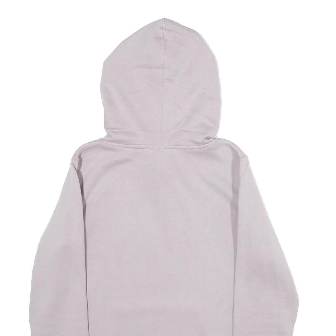 REEBOK Womens Grey Hoodie S Cotton Blend Pullover Drawstring Hood Pocket