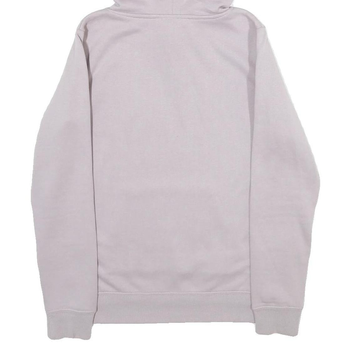 REEBOK Womens Grey Hoodie S Cotton Blend Pullover Drawstring Hood Pocket