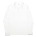 LOTTO Mens White Long Sleeve Plain Polo Shirt 2XL Cotton Casual Sportswear