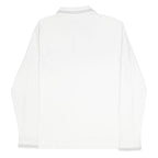 LOTTO Mens White Long Sleeve Plain Polo Shirt 2XL Cotton Casual Sportswear