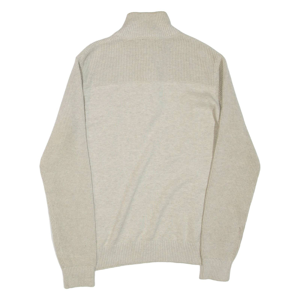 NAUTICA Mens Jumper Grey 1/4 Zip Tight Knit M