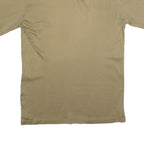Mens Beige T-Shirt M Short Sleeve Crew Neck Plain Cotton Blend Casual Wear