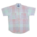 CHAPS Mens Multi Colour Check Shirt L Casual Cotton Button Down Short Sleeve