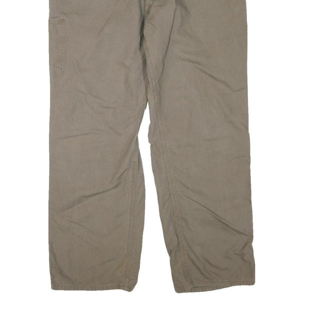 CARHARTT Mens Regular Fit Beige Cotton Blend Trousers W40 L32 Workwear Zip
