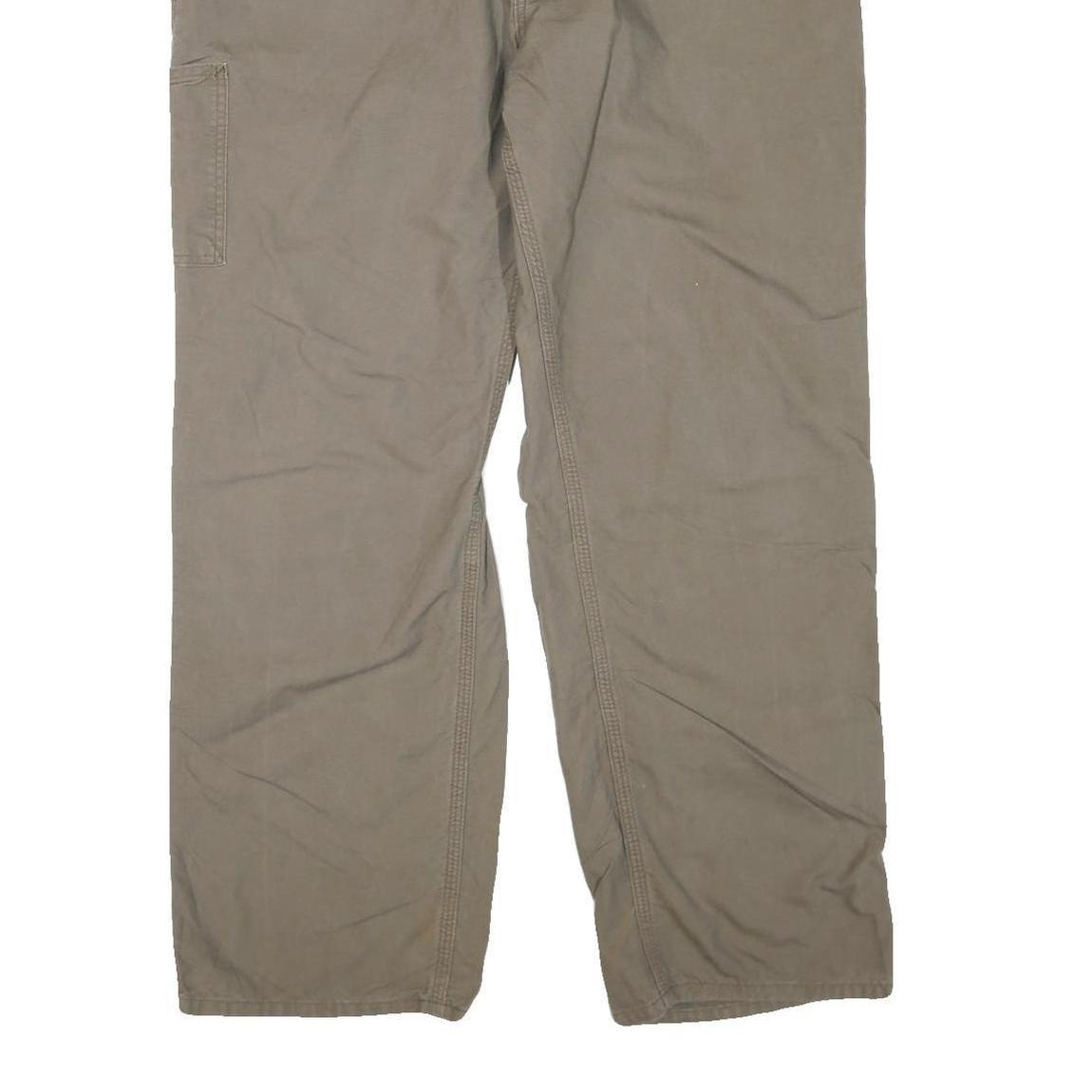 CARHARTT Mens Regular Fit Beige Cotton Blend Trousers W40 L32 Workwear Zip