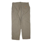 CARHARTT Mens Regular Fit Beige Cotton Blend Trousers W40 L32 Workwear Zip