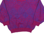 GOTHAM Womens Purple Patterned Jumper Crew Neck Basic Knit M Acrylic Fashion