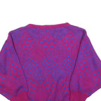 GOTHAM Womens Purple Patterned Jumper Crew Neck Basic Knit M Acrylic Fashion