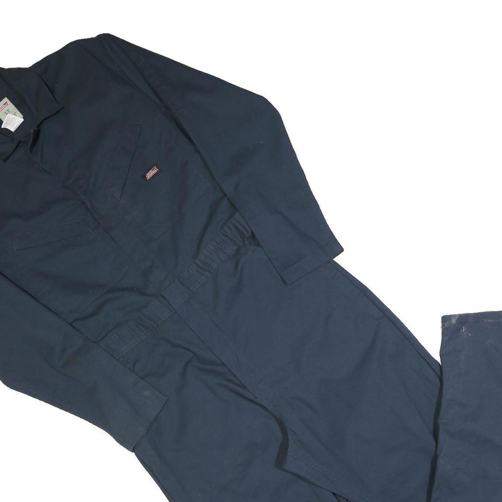 DICKIES Mens Navy Blue Cotton Blend Dungarees Regular Fit Long Sleeve L W38 L32