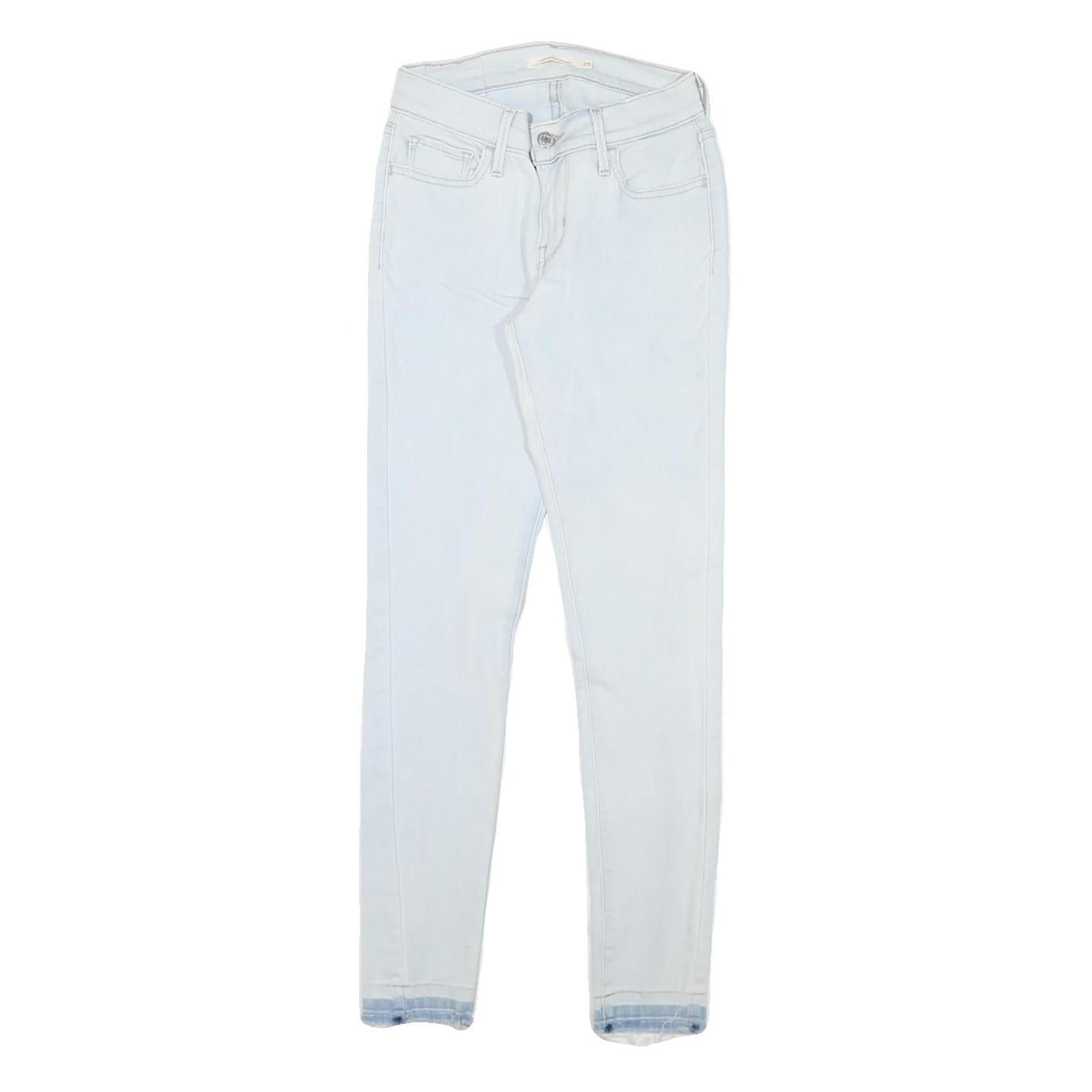 LEVI'S 710 Womens Jeans White Slim Skinny Denim Light W24 L27 Stretch Zip