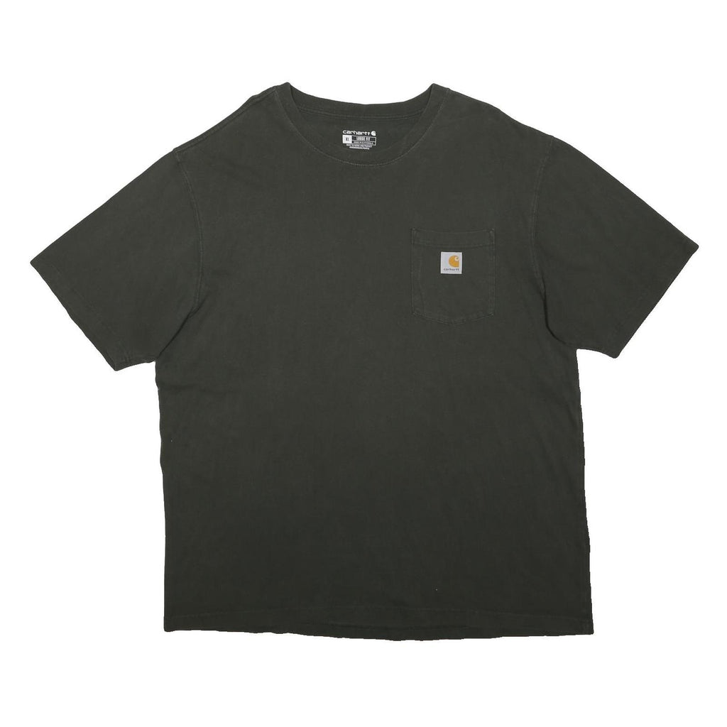 CARHARTT Mens Black Pocket T-Shirt XL Short Sleeve Crew Neck Cotton Casual