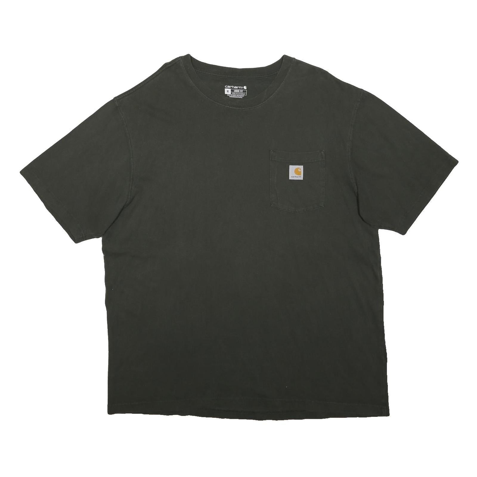 CARHARTT Mens Black Pocket T-Shirt XL Short Sleeve Crew Neck Cotton Casual