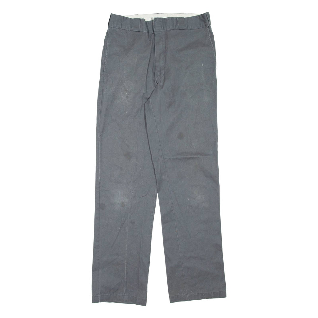 DICKIES Mens Trousers Grey Regular Straight W33 L34
