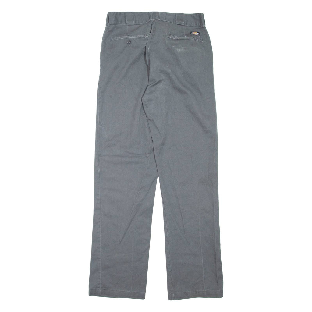 DICKIES Mens Trousers Grey Regular Straight W33 L34