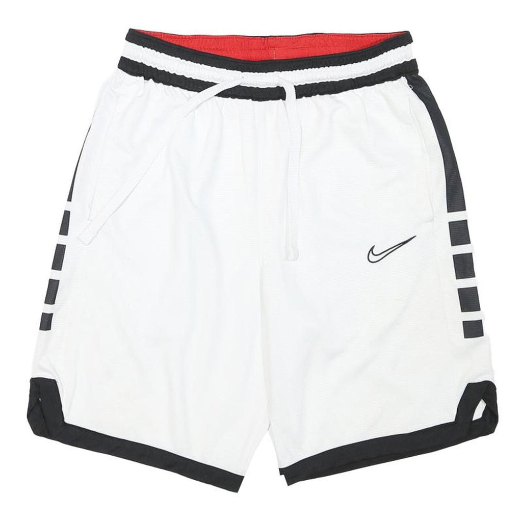 NIKE Mens White & Black Casual Sports Shorts L W28 Polyester Blend