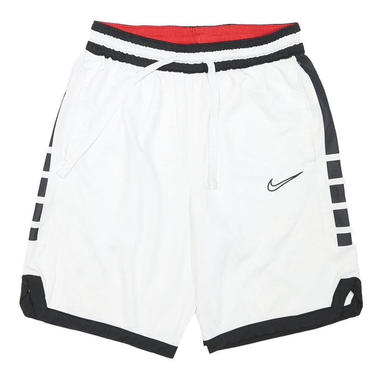 NIKE Mens White & Black Casual Sports Shorts L W28 Polyester Blend