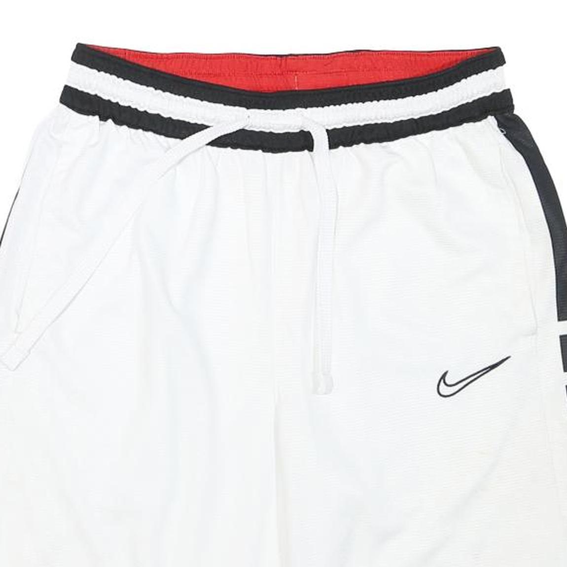 NIKE Mens White & Black Casual Sports Shorts L W28 Polyester Blend