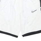 NIKE Mens White & Black Casual Sports Shorts L W28 Polyester Blend