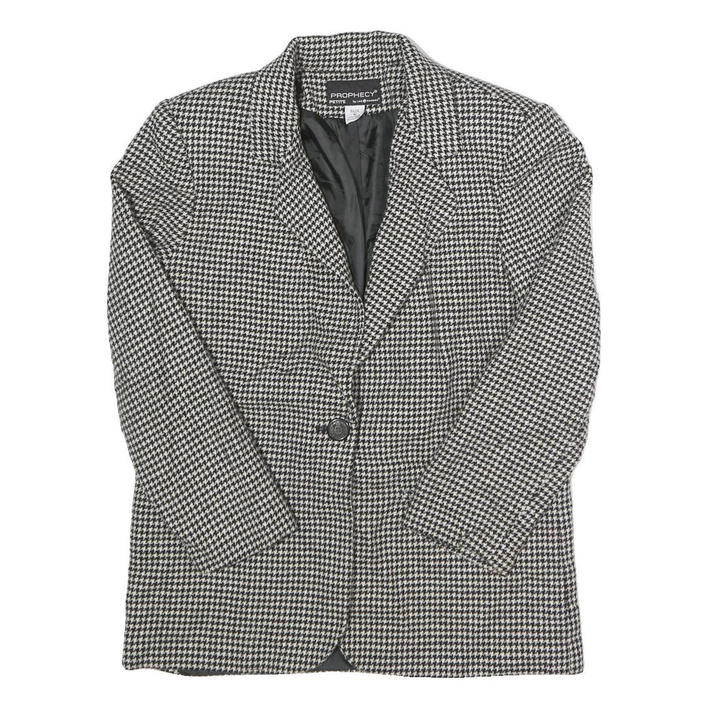 PROPHECY Womens Black & White Houndstooth Tailored Jacket UK 10 Wool Blend